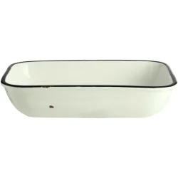 VEGA Schale Liron rechteckig; 1000 ml, 23.5x15x5 cm (LxBxH); cremeweiss/schwarz; rechteckig; 4 Stück / Pack