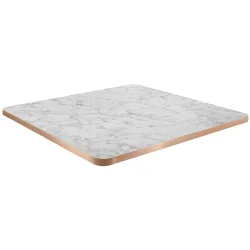 VEGA Indoor-Tischplatte Marvani quadratisch; 80x80x2.5 cm (LxBxH); kupfer/weiss/marmoriert; quadratisch