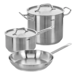 PULSIVA Topf-/Pfannenset Chef 5-teilig; silber