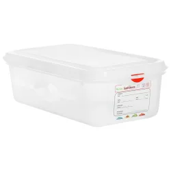 Denox GN-Kunststoffbehälter Dena 1/3; GN 1/3, 4000 ml, 32.5x17.6x10 cm (LxBxT); transparent; 6 Stück / Pack