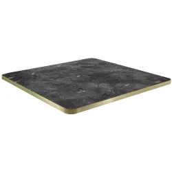 VEGA Indoor-Tischplatte Marvani quadratisch; 60x60x2.5 cm (LxBxH); gold/schwarz/marmoriert; quadratisch