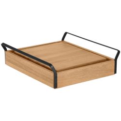 VEGA Buffet Kühltablett Esino flach, Holz 1/2; GN 1/2, 35.4x38.6x10.9 cm (LxBxH); eiche/schwarz; rechteckig