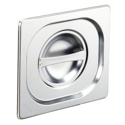 PULSIVA GN-Deckel 1/6 Basic ohne Löffelaussparung; GN 1/6, 17.6x16.2 cm (LxB); silber; rechteckig
