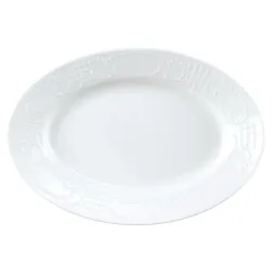 PULSIVA Servierplatte Sinfonie; 28x20x3.5 cm (LxBxH); weiss; oval; 6 Stück / Pack