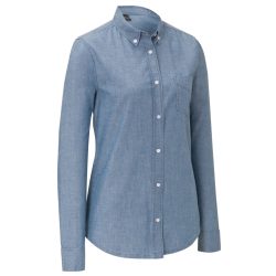 JOBELINE Damen Bluse Chambray Langarm; Kleidergrösse 34; blau