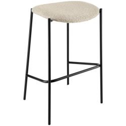 Vega, VEGA Barhocker Lindo Bouclé; 53x43.5x81 cm (BxTxH); Sitz beige, Gestell schwarz