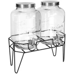 VEGA Getränkespender Duo Modesto mit Ständer; 8000 ml, 17x38.4x34 cm (BxHxT); schwarz/transparent