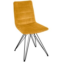 VEGA Schalenstuhl Milaria Samt, Gestell Metall; 60x51x88.5 cm (BxTxH); Sitz gold, Gestell schwarz; 2 Set / Pack