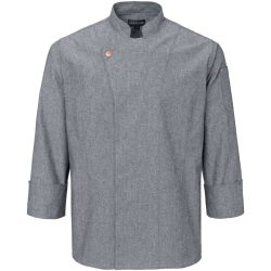 JOBELINE Herrenkochjacke Scott Langarm Chambray; Kleidergrösse 60; grau