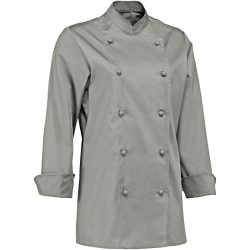 PULSIVA Damenkochjacke Pauline Langarm; Kleidergrösse 44; hellgrau