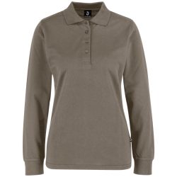 JOBELINE Damen Poloshirt Fly Langarm; Kleidergrösse XS; taupe