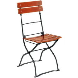 VEGA Biergartenstuhl Bavaria; 41.5x49x88.5 cm (BxTxH); Sitz kastanie, Gestell schwarz; 2 Stück / Pack