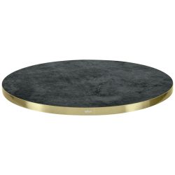 VEGA Indoor-Tischplatte Marvani rund; 120x2.5 cm (ØxH); gold/schwarz; rund