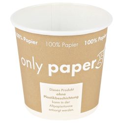 NATUREStar Trinkbecher Only Paper; 100 ml, 6.2x6 cm (ØxH); braun; 50 Stück / Pack