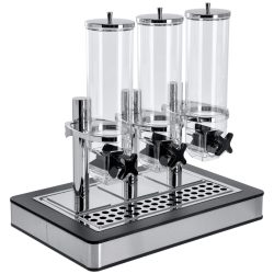 VEGA Müslispender Fundale dreifach, GN 1/1, Edelstahl; GN 1/1, 63x42.5x64.7 cm (LxBxH); edelstahl/anthrazit/transparent/silber; rechteckig