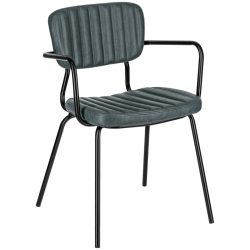 VEGA Armlehnstuhl Tolo; 55x53x81 cm (BxTxH); Sitz rauchblau, Gestell schwarz; 2 Stück / Pack