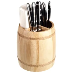 PULSIVA Besteckbehälter Barrel; 14.5x13.5 cm (ØxH); natur