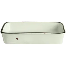 VEGA Schale Liron rechteckig; 400 ml, 17.5x12x3.5 cm (LxBxH); cremeweiss/schwarz; rechteckig; 4 Stück / Pack