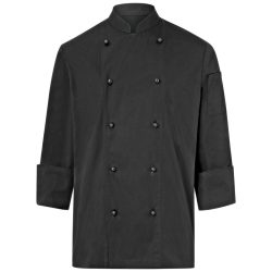 PULSIVA Herrenkochjacke Milan Langarm; Kleidergrösse 66; schwarz