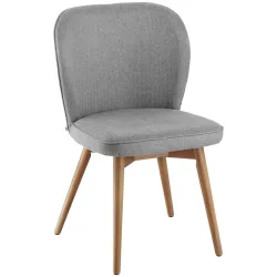 VEGA Polsterstuhl Lian Stoff; 56x58x86 cm (BxTxH); Sitz hellgrau, Gestell hellbraun; 2 Stück / Pack