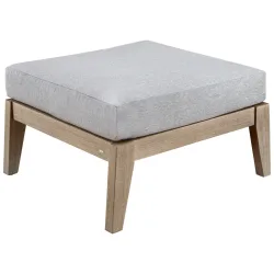 VEGA Outdoor Hocker Ventura; 60x60x37.5 cm (BxLxH); Sitz hellgrau, Gestell braun; quadratisch