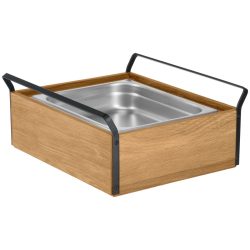 VEGA Buffet Kühltablett Esino mittel, Edelstahl 1/2; GN 1/2, 35.4x38.6x16.9 cm (LxBxH); eiche/schwarz/edelstahl; rechteckig