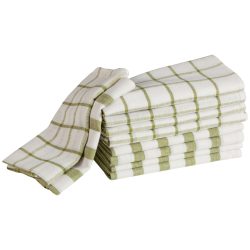 PULSIVA Geschirrtücher Oland; 50x70 cm (BxL); grün/weiss; rechteckig; 10 Stück / Pack