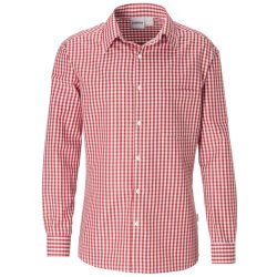 PULSIVA Herrenhemd Tom; Kleidergrösse 45/46; rot/weiss