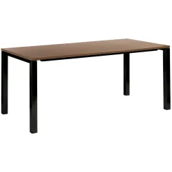 VEGA Konferenztisch Conferencio; 180x90x74 cm (LxBxH); Platte braun, Gestell schwarz; rechteckig