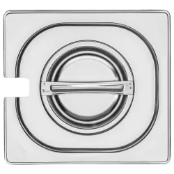 VEGA GN-Deckel Premium mit Löffelaussparung 1/6; GN 1/6; silber; rechteckig