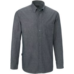 JOBELINE Herren Hemd Chambray Langarm; Kleidergrösse 43/44; grau
