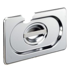 PULSIVA GN-Deckel 1/9 Basic mit Löffelaussparung; GN 1/9, 17.6x10.8 cm (LxB); silber