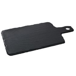 VEGA Naturschieferplatte Patara rechteckig mit Griff; 27x20x0.5 cm (LxBxH); schwarz; rechteckig