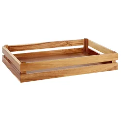 APS Holzbox SUPERBOX, Akazienholz GN 2/4; GN 1/1, 55.5x35x10.5 cm (LxBxH); hellbraun; rechteckig