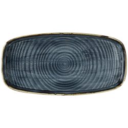 Churchill Servierplatte Stonecast Blueberry mit erhöhtem Rand; 29.5x15x2 cm (LxBxH); blau/braun; rund; 12 Stück / Pack
