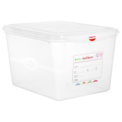 Denox GN-Kunststoffbehälter Dena 1/2; GN 1/2, 12500 ml, 32.5x26.5x20 cm (LxBxT); transparent; 6 Stück / Pack