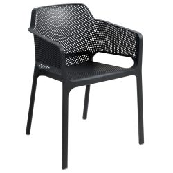 Nardi Stuhl Net mit Armlehne; 60.5x58.5x80 cm (BxTxH); anthrazit; 4 Stück / Pack