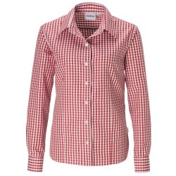 PULSIVA Damenbluse Marie Langarm; Kleidergrösse 48; rot/weiss