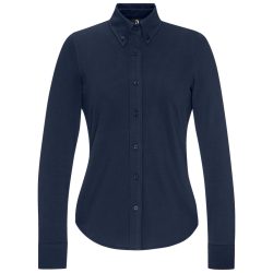 JOBELINE Damen Bluse Piqué Langarm; Kleidergrösse XS; navy