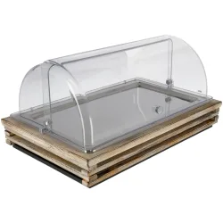 VEGA Kühlvitrine Natchez Edelstahl 1/1; GN 1/1, 57.5x37x27.7 cm (LxBxH); vintage weiss/transparent/edelstahl; rechteckig