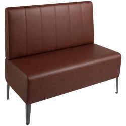 VEGA 2-Sitzer Polsterbank 120 Adapto mit Rückenelement; 120x64x102 cm (BxTxH); Sitz braun, Gestell schwarz