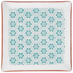 VEGA Glasplatte Isalie; 20x20 cm (LxB); weiss/türkis; quadratisch; 6 Stück / Pack