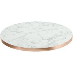 VEGA Indoor-Tischplatte Marvani rund; 50x2.5 cm (ØxH); kupfer/weiss/marmoriert; rund