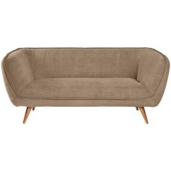 VEGA Sofa Kelso Cord, 3-Sitzer; 183x88x76 cm (BxTxH); Sitz taupe, Gestell buche