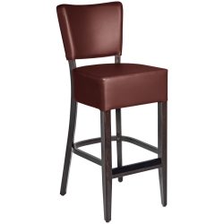 PULSIVA Barstuhl Prestige; 45x56x110 cm (BxTxH); Sitz braun, Gestell nussbaum