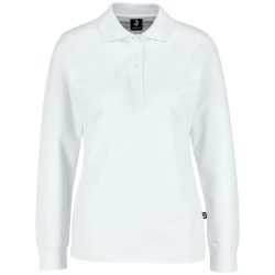 JOBELINE Damen Poloshirt Fly Langarm; Kleidergrösse S; weiss