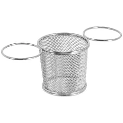 VEGA Fritteusenkorb Niragua rund inkl. Saucenhalter; 9x8 cm (ØxH); silber; rund