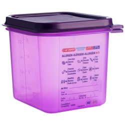 Araven GN-Lebensmittelbehälter; GN 1/6, 2600 ml, 17.6x16.2x15 cm (LxBxT); violett
