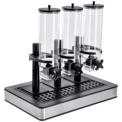 VEGA Müslispender Fundale dreifach, GN 1/1, Edelstahl; GN 1/1, 63x42.5x64.7 cm (LxBxH); edelstahl/anthrazit/transparent/schwarz; rechteckig