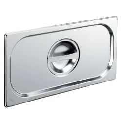 PULSIVA GN-Deckel 1/3 Basic ohne Löffelaussparung; GN 1/3, 32.5x17.6 cm (LxB); silber; rechteckig